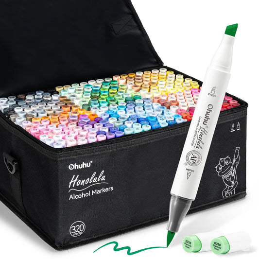 Ohuhu Honolulu B 320 Colours Dual Tips Alcohol Art Markers - Brush & Fine
