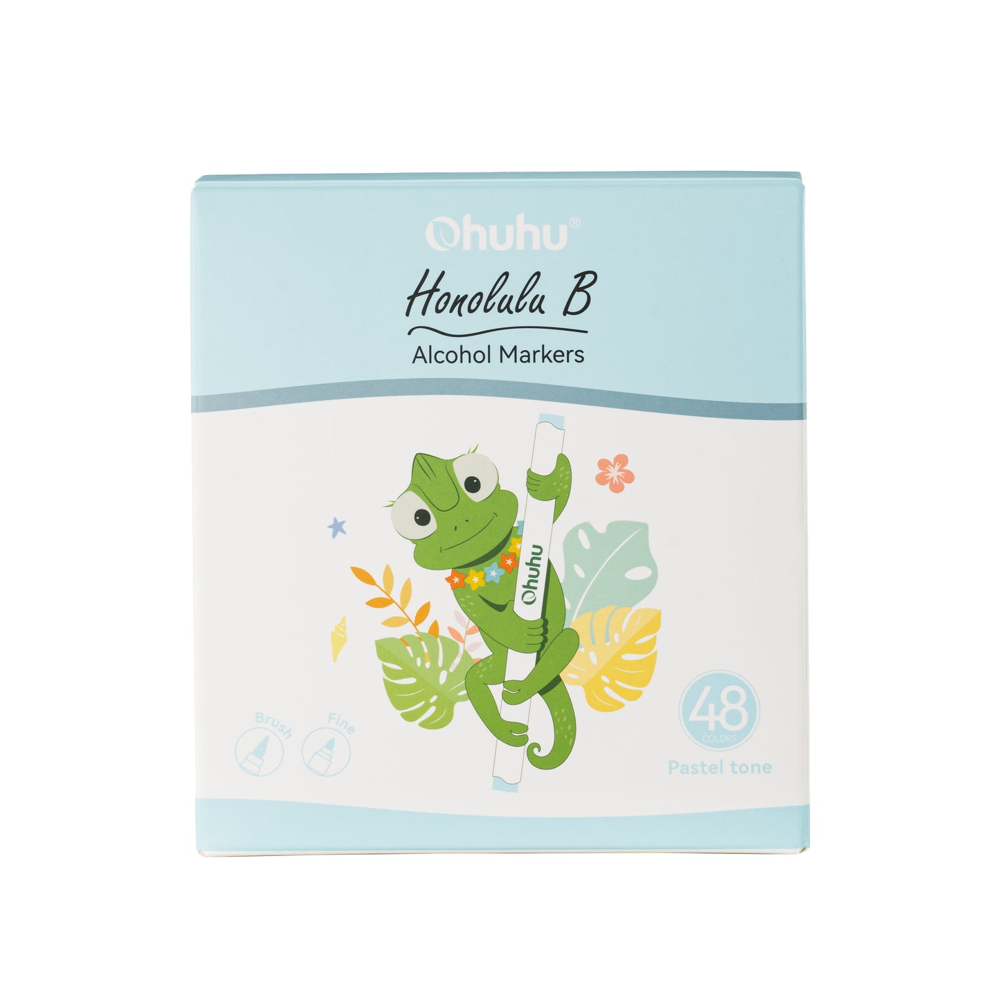 Ohuhu Honolulu B 48 Pastel Colours Dual Tips Alcohol Art Markers - Brush & Fine