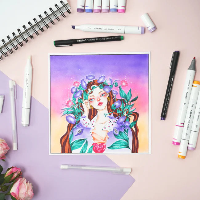 Ohuhu Oahu 160 Colours Dual Tips Alcohol Art Markers, Fine & Chisel