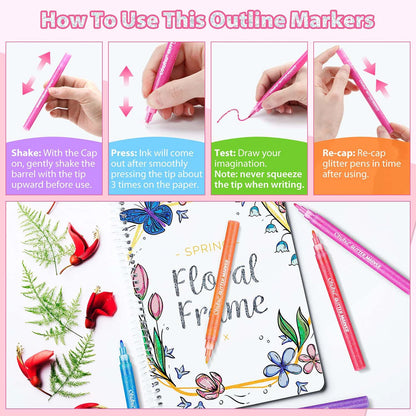 Ohuhu Glitter Metallic Marker Pens