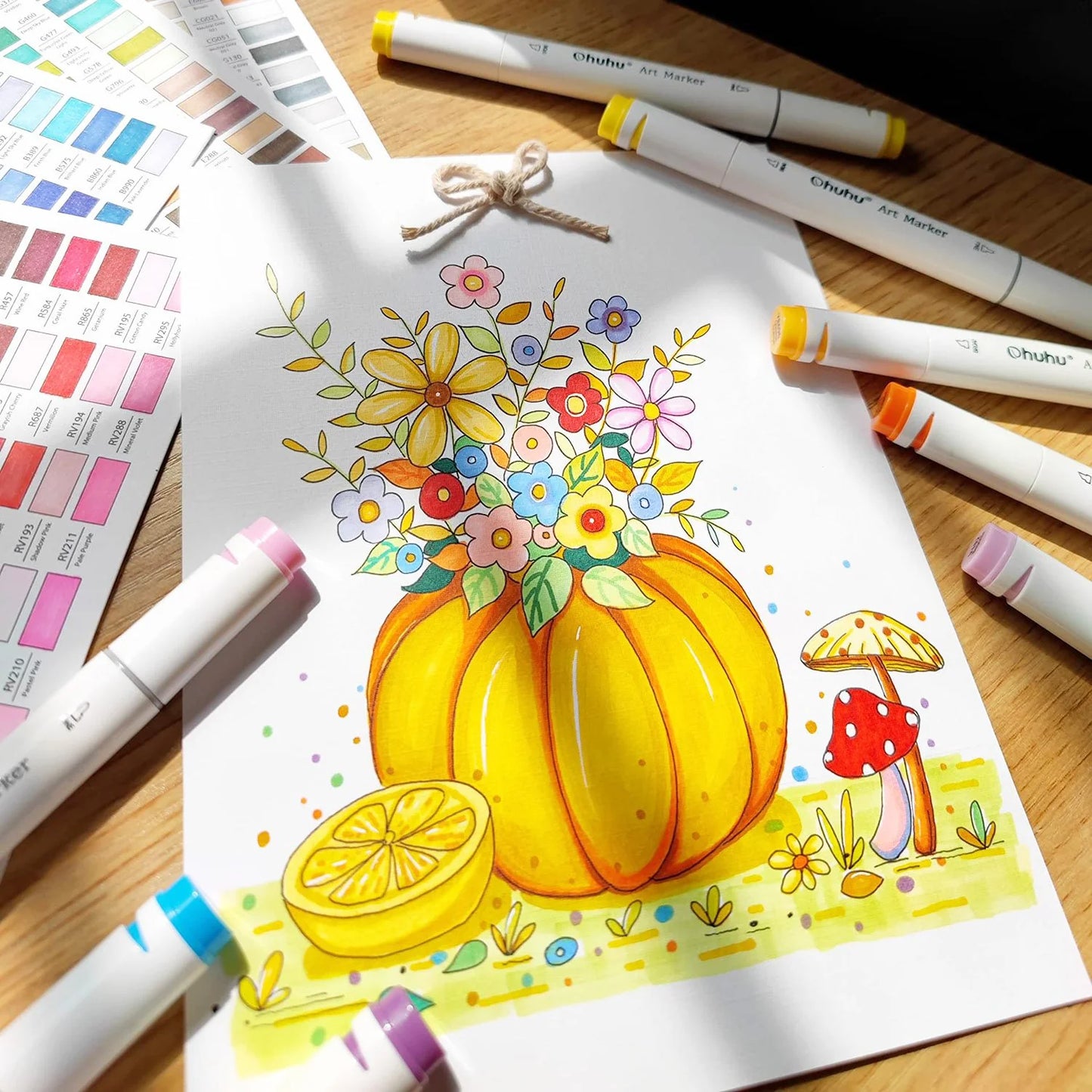 Ohuhu Oahu 40 Colours Dual Tips Alcohol Art Markers, Fine & Chisel