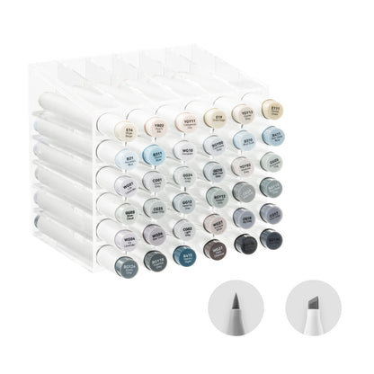 Ohuhu Honolulu 36 Gray Tone Colours Dual Tips Alcohol Art Markers - Brush & Chisel