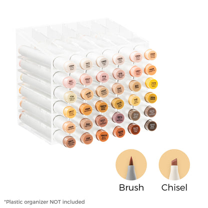 Ohuhu Honolulu 36 Skin Tone Colours Dual Tips Portrait Alcohol Art Markers - Brush & Chisel