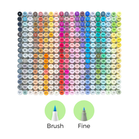 Ohuhu Honolulu B 320 Colours Dual Tips Alcohol Art Markers - Brush & Fine