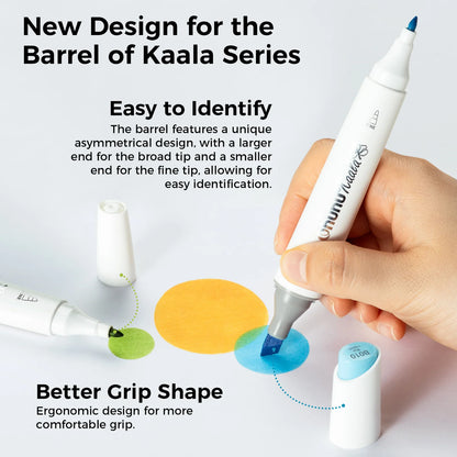 Ohuhu Kaala Slim Broad and Fine Dual Tips Alcohol Art Markers - 24 Basic Colours