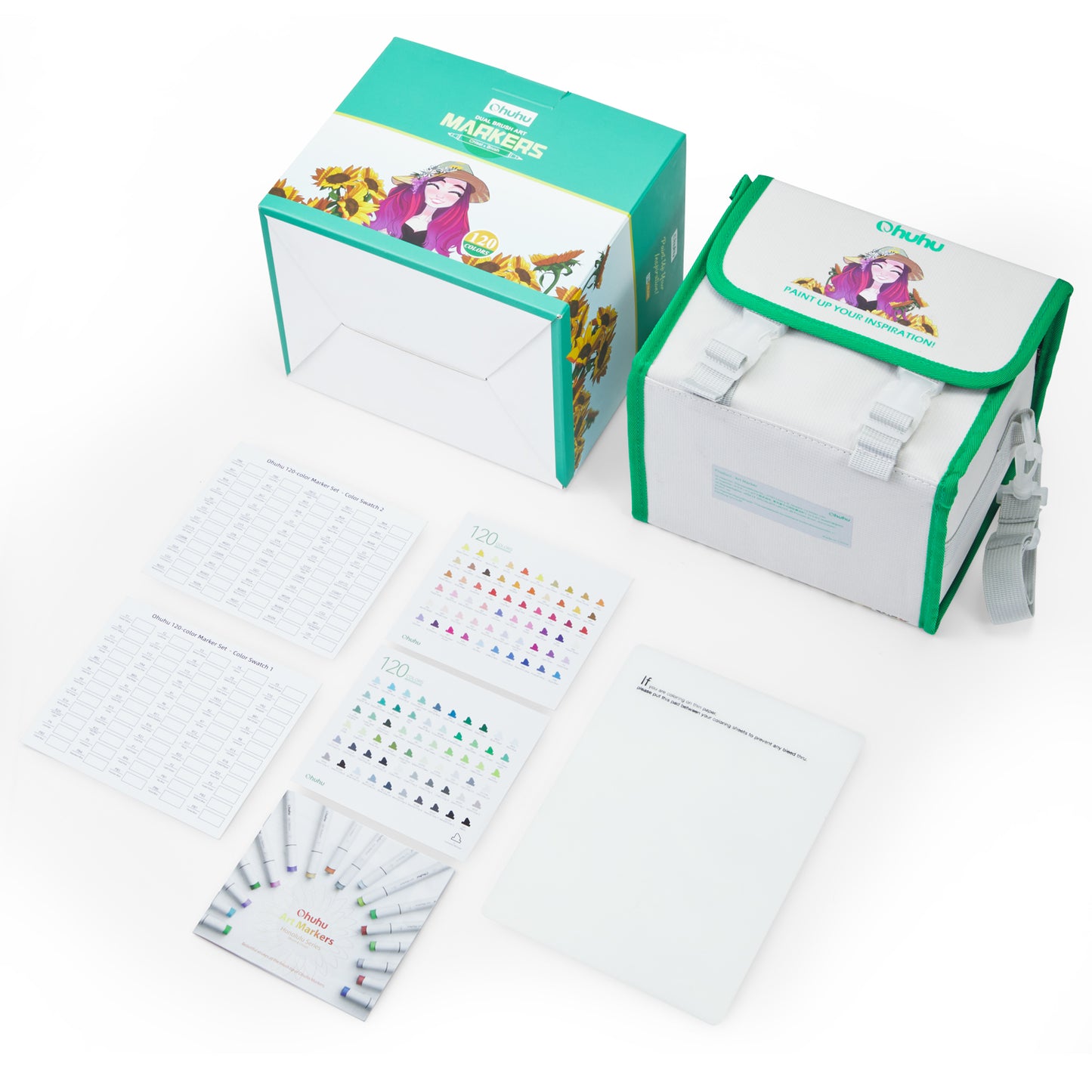 Ohuhu Honolulu 120 Colours Dual Tips Alcohol Art Markers - Brush & Chisel