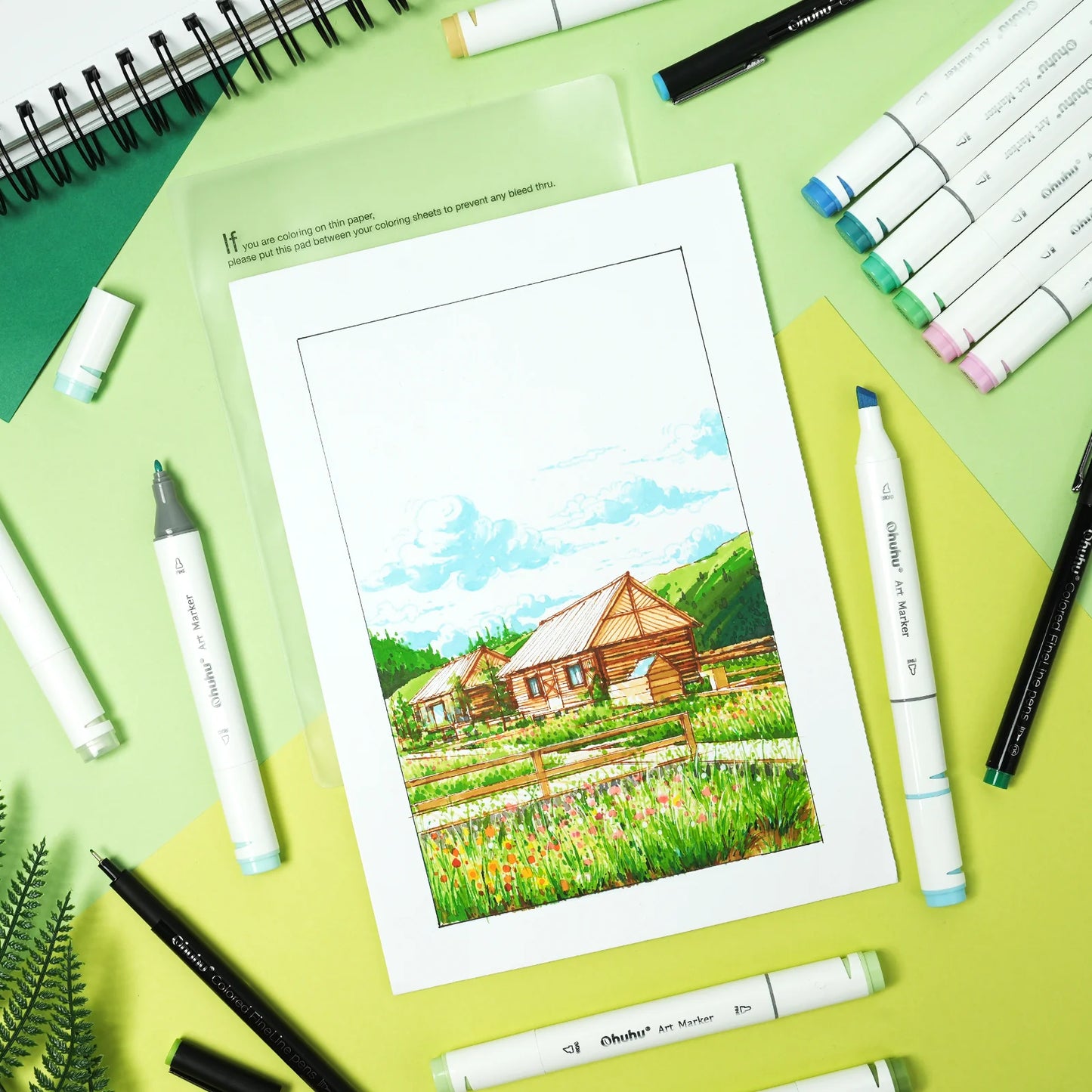 Ohuhu Oahu 40 Colours Dual Tips Alcohol Art Markers, Fine & Chisel