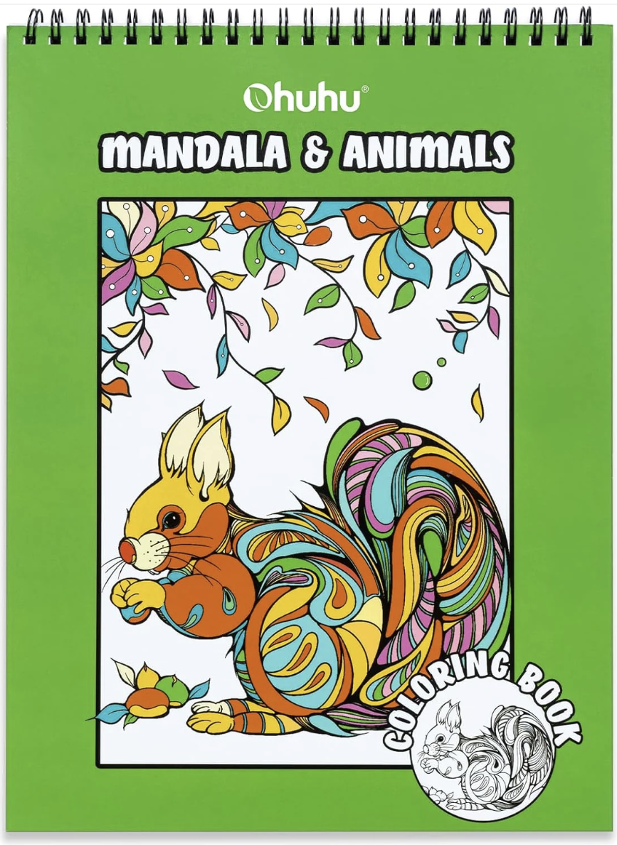 Ohuhu Double-Sided Bleedproof Colouring Book - Mandala & Animals