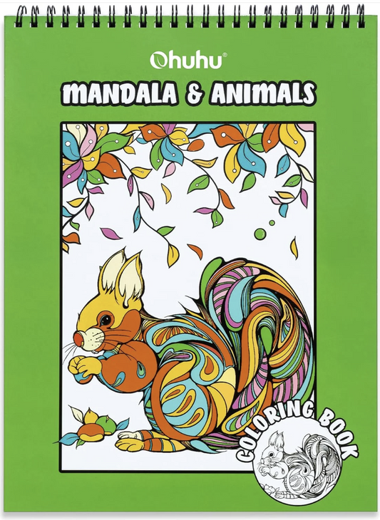 Ohuhu Double-Sided Bleedproof Colouring Book - Mandala & Animals