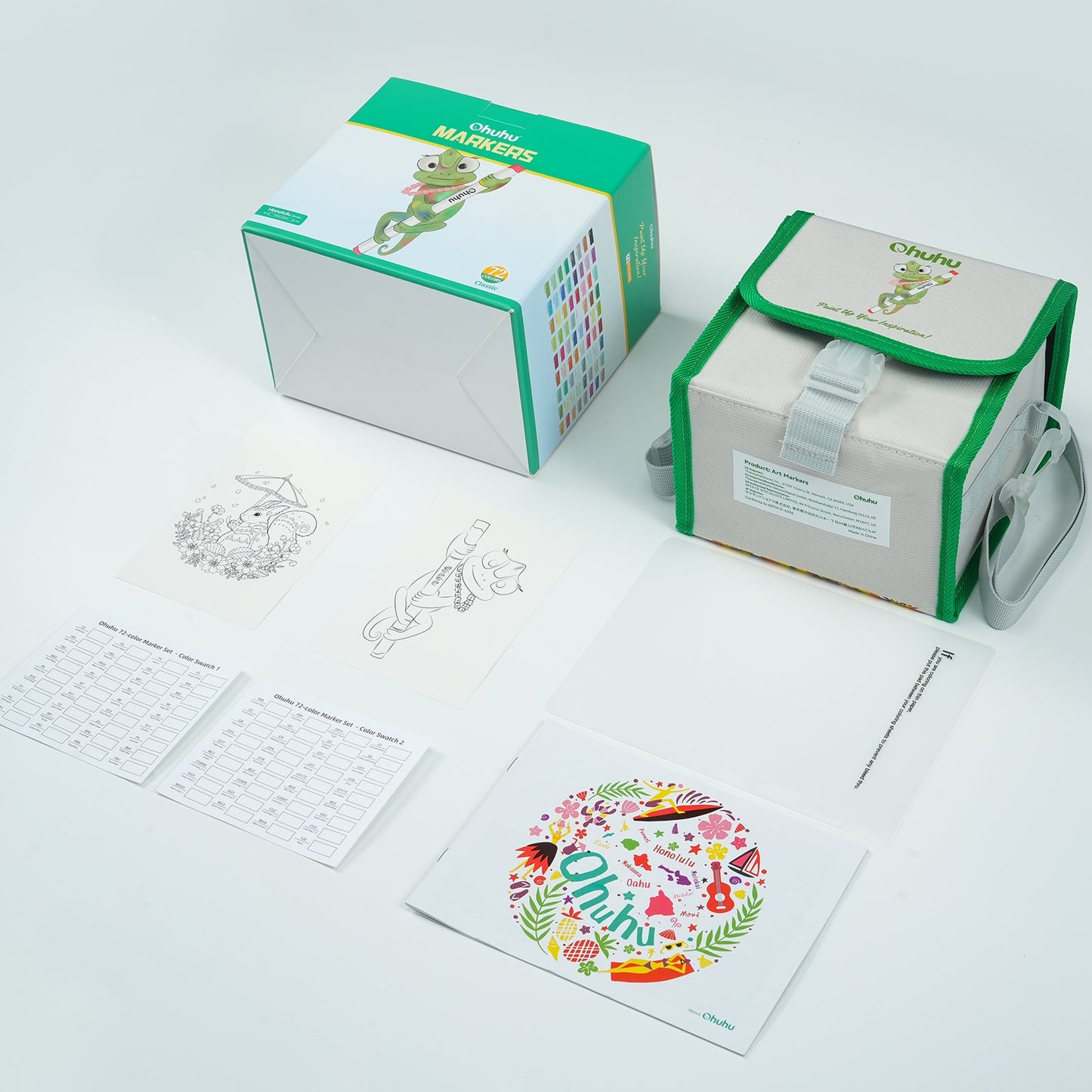 Ohuhu Honolulu 72 Colours Dual Tips Alcohol Art Markers - Brush & Chisel